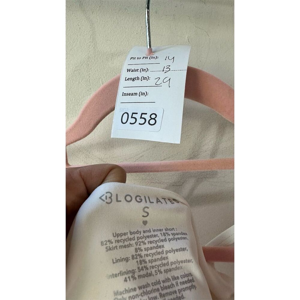 558 . Blogilates Women's White Tiered Mini Dress Size S Square Neck - Picture 3 of 4
